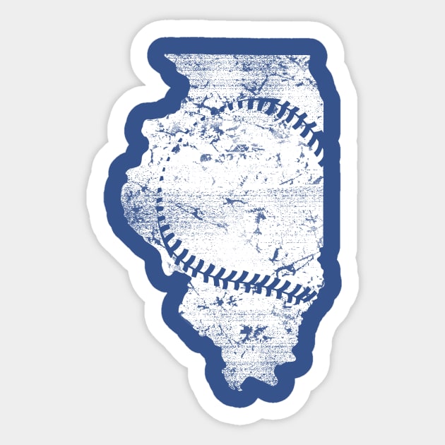 Illinois with Baseball Strings Sticker by DMaciejewski